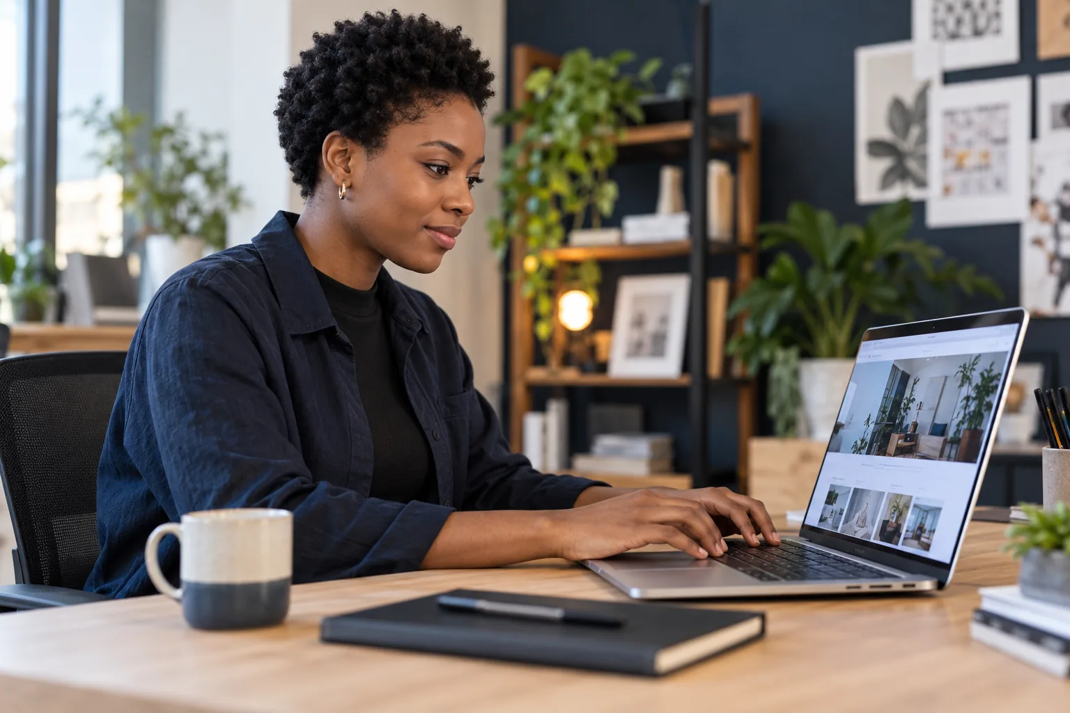 Website editor publishing from a laptop