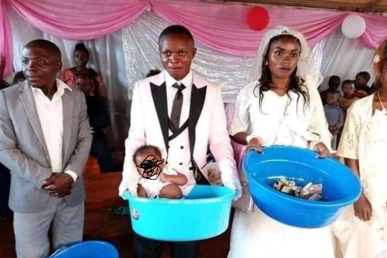 Lady drops her ex-boyfriend’s child in offering bowl during his church wedding